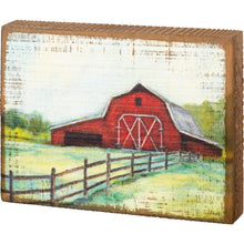 Red Barn Block Sign