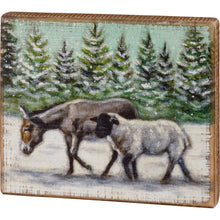 Donkey and Sheep Winter Block Sign