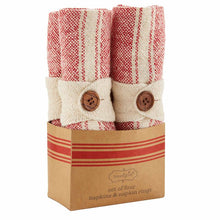 Red and White Striped Napkin Set