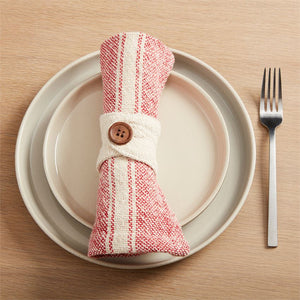 Red and White Striped Napkin Set