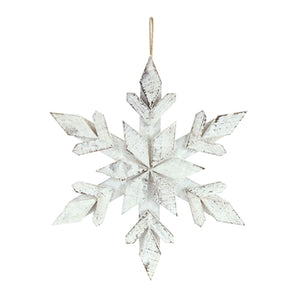 White Wooden Snowflake Ornament