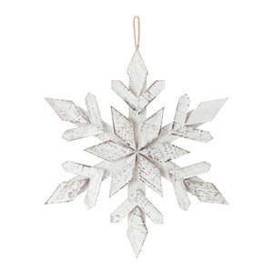 White Wooden Snowflake Ornament