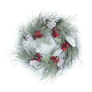 Snowy Pine and Berry Wreath