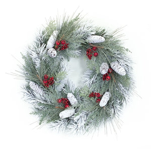 Snowy Pine and Berry Wreath