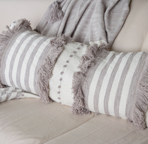 Grey and White Annie Pillow
