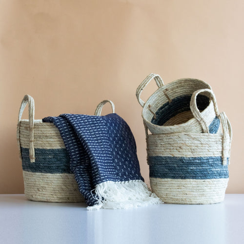 Blue Striped Baskets