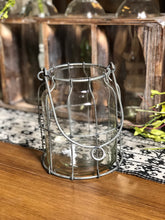 Wire and glass lantern
