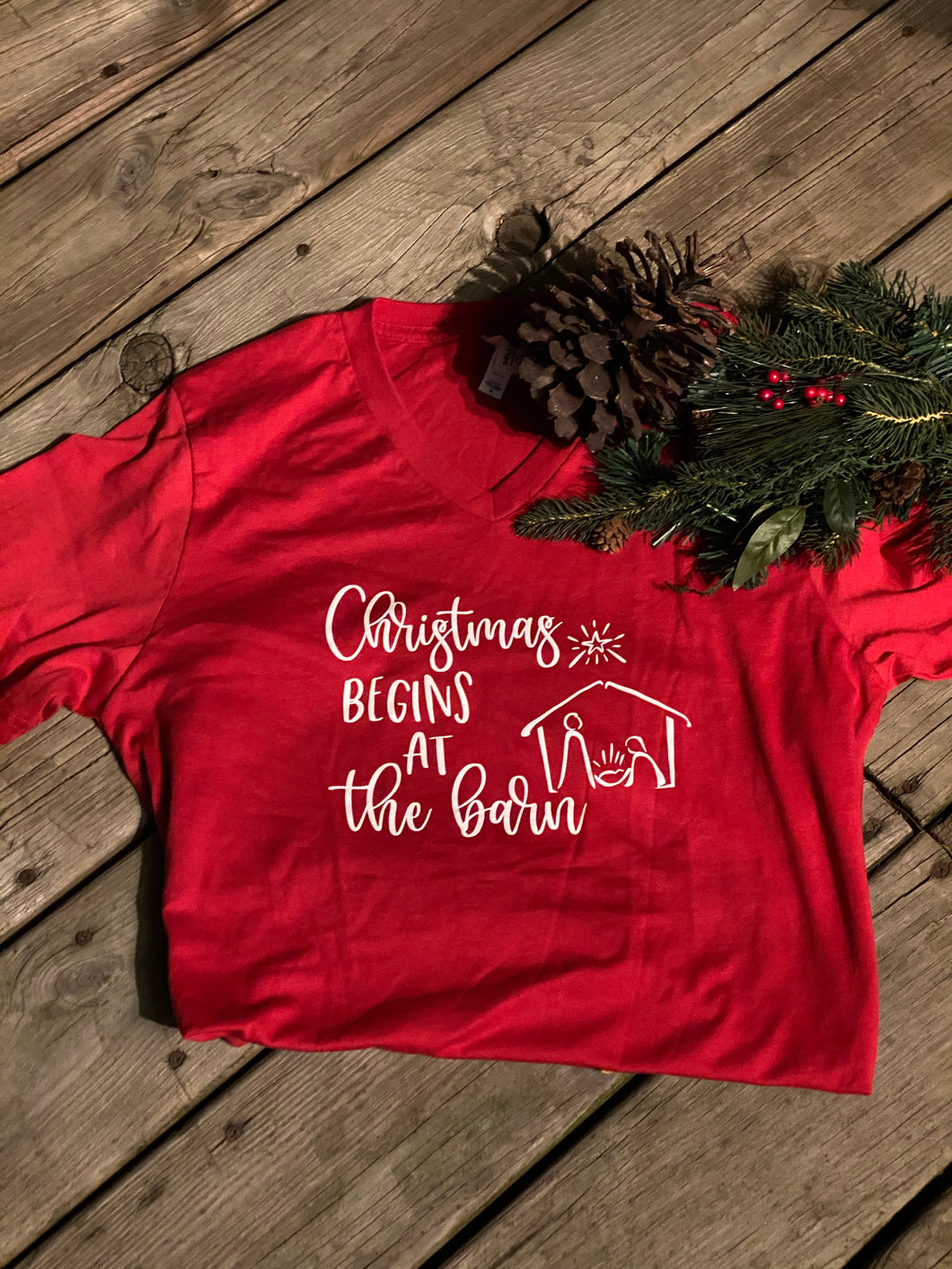 Christmas begins at the barn tshirt