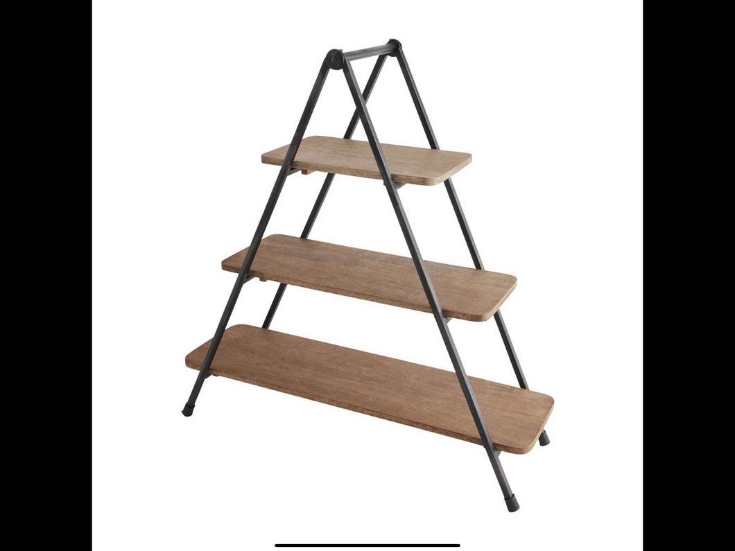 3 Tier Wood Server Stand