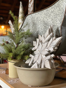 White Wooden Snowflake Ornament
