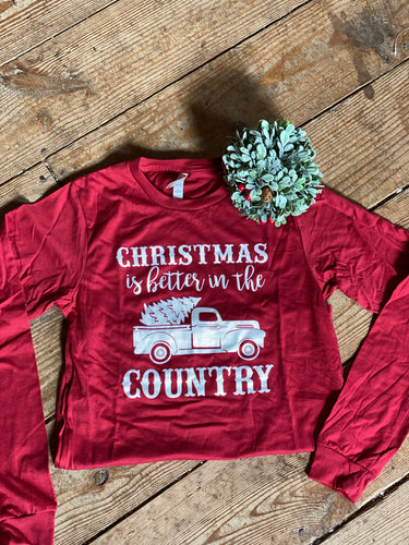 Christmas is better in the country long sleeve tee