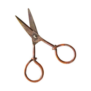 5"L x 2-3/4"W Hand-Forged Copper Scissors, Burnt Finish