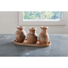Paulownia vase with tray