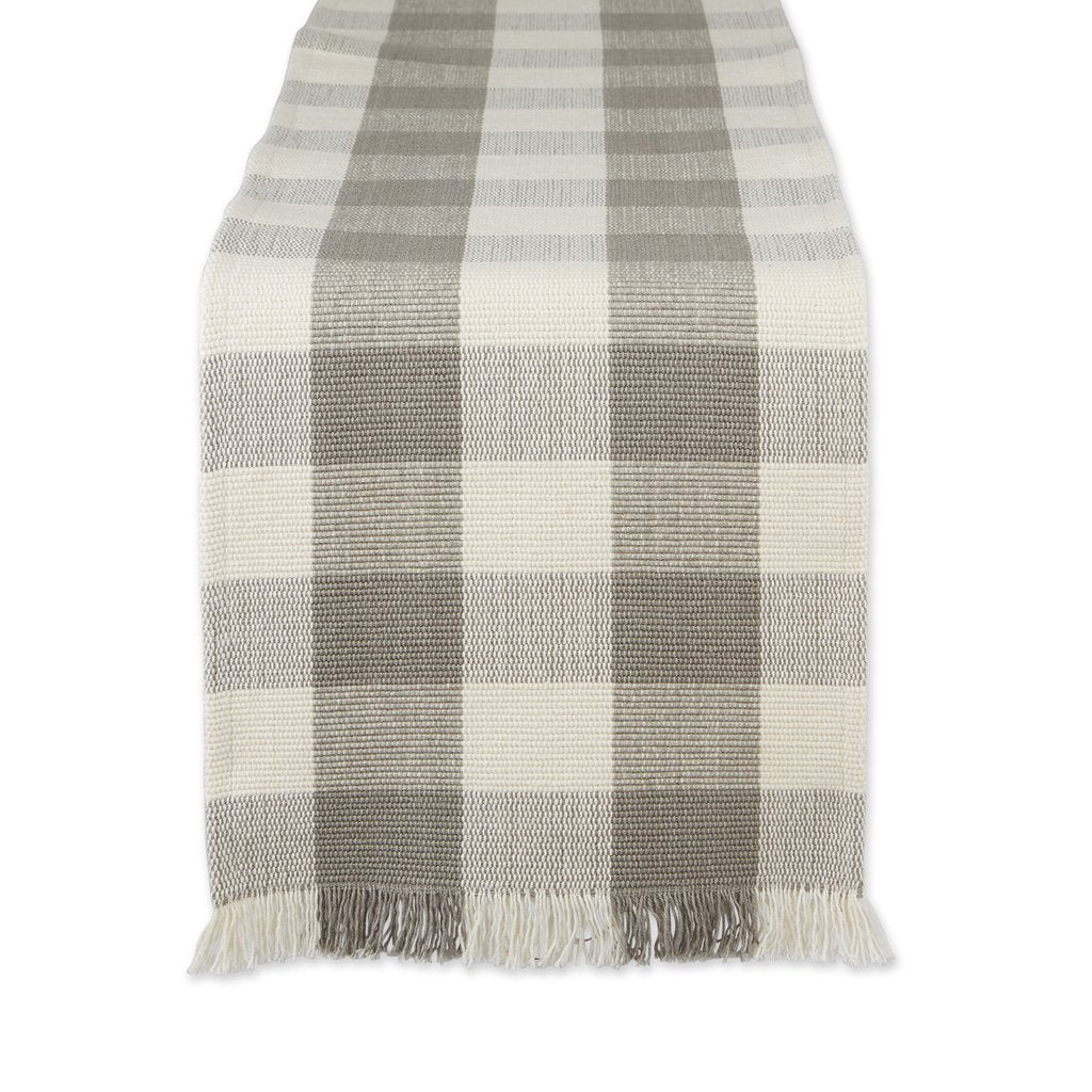 Grey Buffalo Check Table Runner