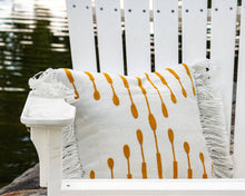 Outdoor Woven Okena Pillow Ochre